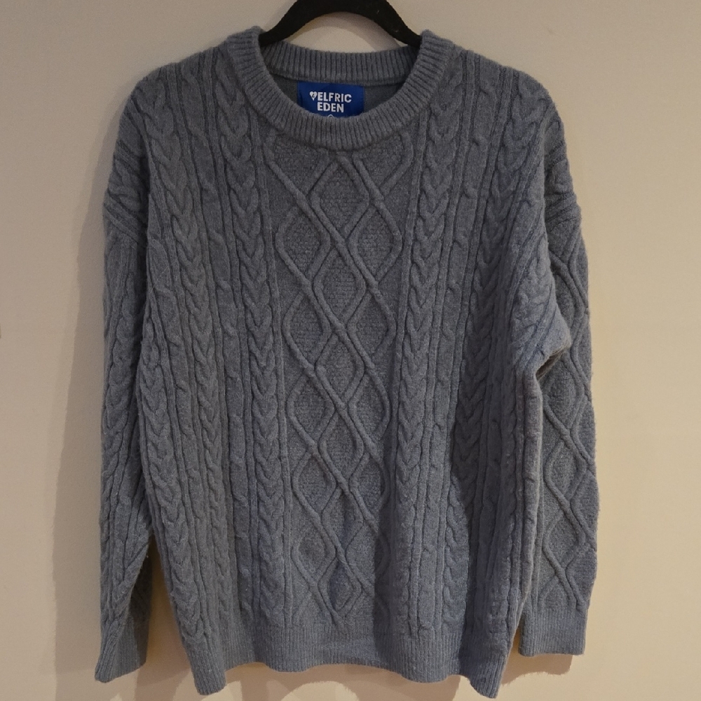 Aelfric Eden Men's Blue Cable Knit Sweater